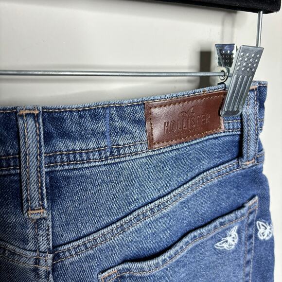 Hollister Curvy Ultra High Rise Mom Short 3" Embroidered Butterflies Size 00 - Picture 10 of 12